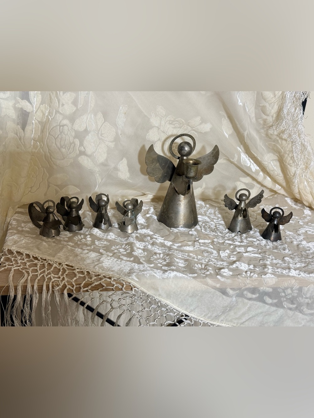 Metal Angel 7PCSet - Silver Decorative Angels